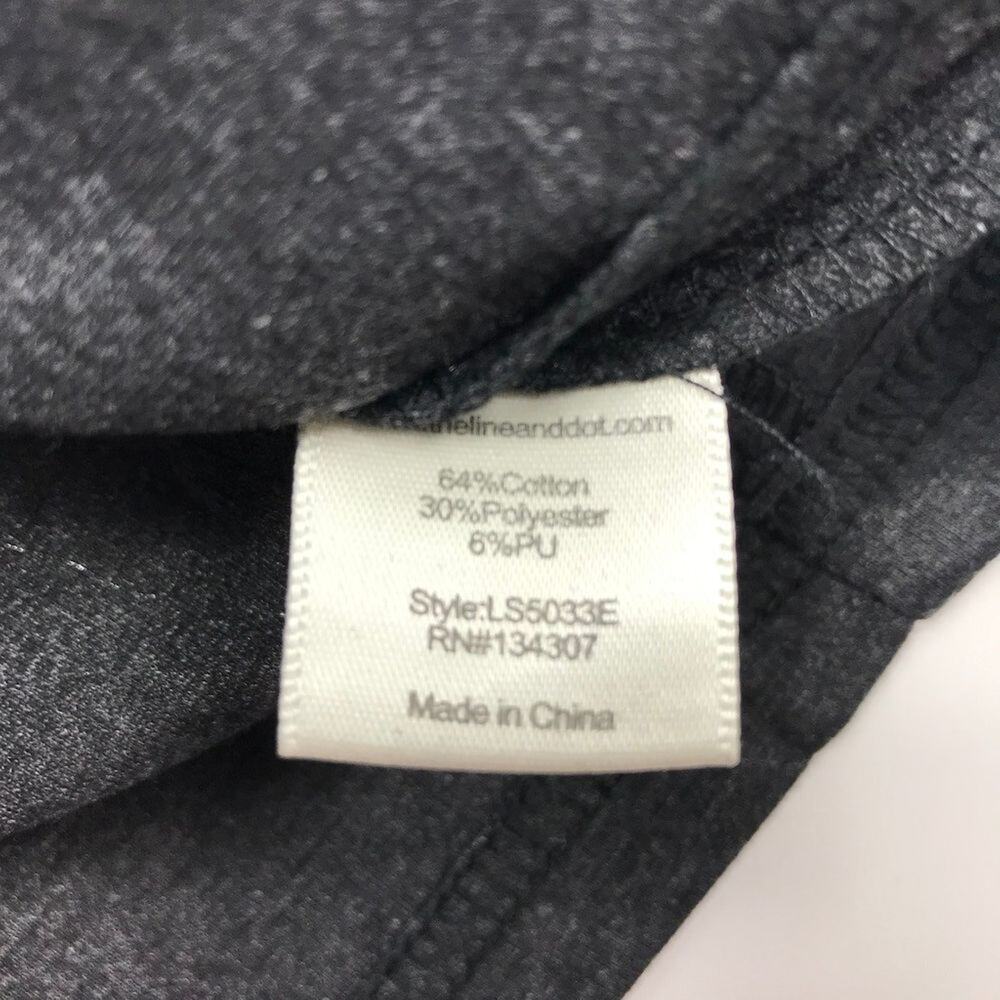 Line & Dot Stretch Pencil Mini Skirt Charcoal Gray Large - Picture 5 of 5